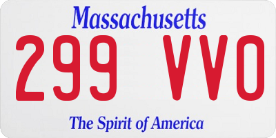 MA license plate 299VV0