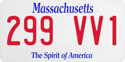 MA license plate 299VV1