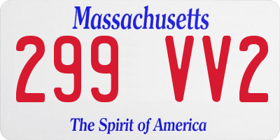 MA license plate 299VV2