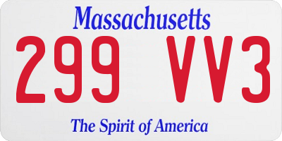 MA license plate 299VV3