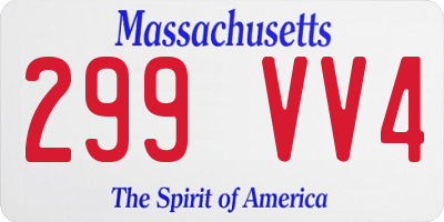 MA license plate 299VV4