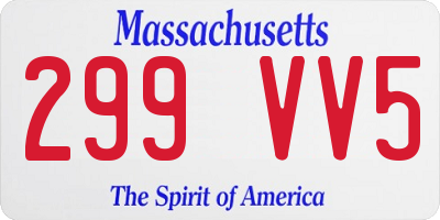MA license plate 299VV5