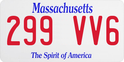 MA license plate 299VV6