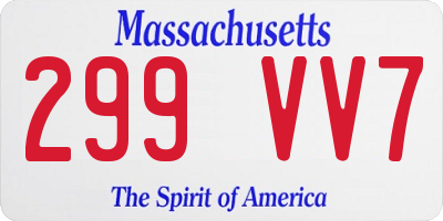MA license plate 299VV7