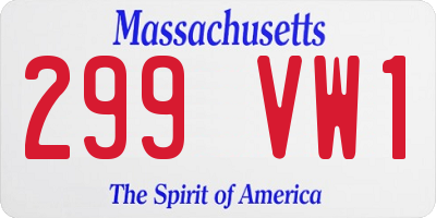 MA license plate 299VW1