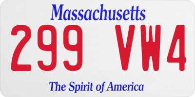 MA license plate 299VW4