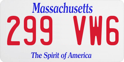 MA license plate 299VW6
