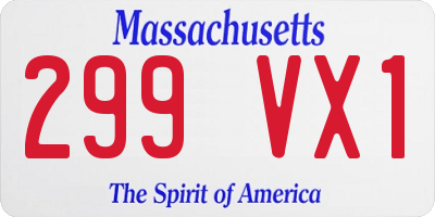 MA license plate 299VX1