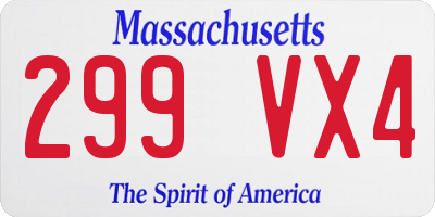 MA license plate 299VX4