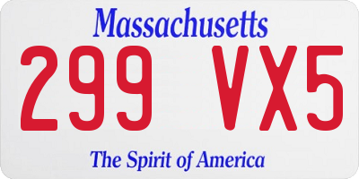 MA license plate 299VX5