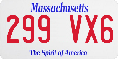 MA license plate 299VX6