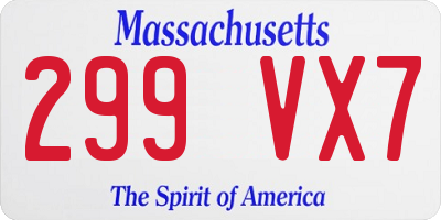 MA license plate 299VX7