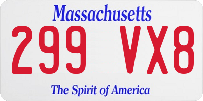 MA license plate 299VX8