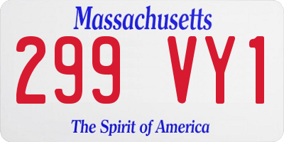 MA license plate 299VY1