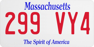 MA license plate 299VY4