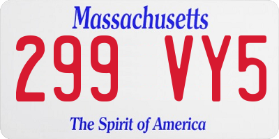 MA license plate 299VY5