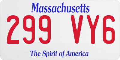 MA license plate 299VY6