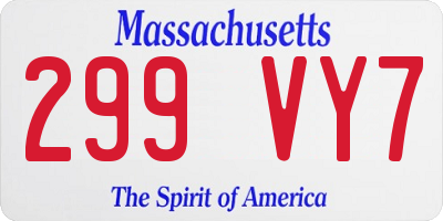 MA license plate 299VY7