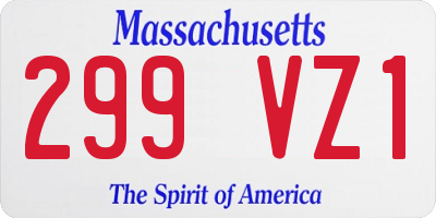 MA license plate 299VZ1