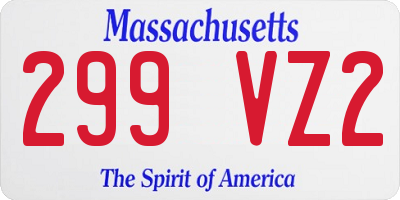 MA license plate 299VZ2
