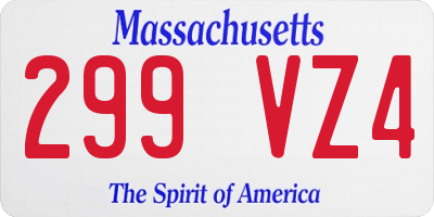 MA license plate 299VZ4