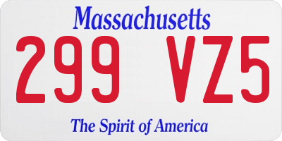 MA license plate 299VZ5