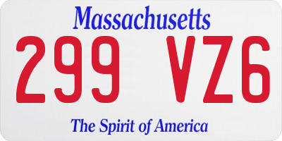 MA license plate 299VZ6
