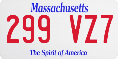 MA license plate 299VZ7