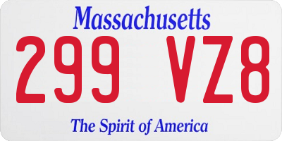 MA license plate 299VZ8