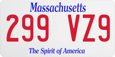 MA license plate 299VZ9