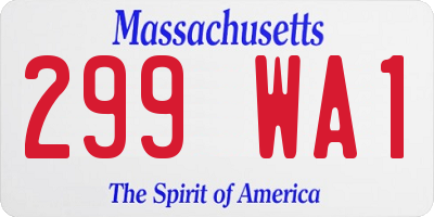 MA license plate 299WA1
