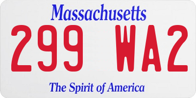 MA license plate 299WA2