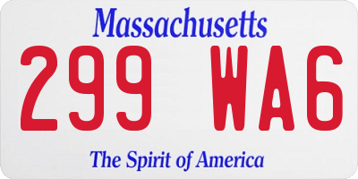 MA license plate 299WA6
