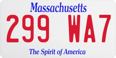 MA license plate 299WA7