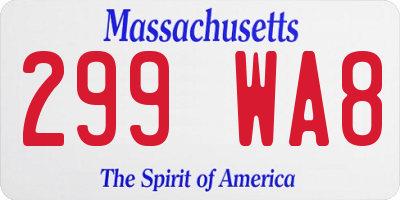 MA license plate 299WA8