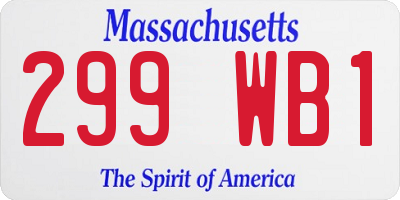 MA license plate 299WB1