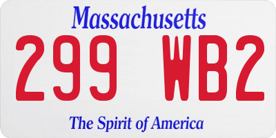 MA license plate 299WB2