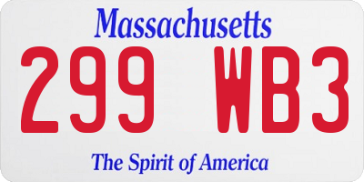 MA license plate 299WB3