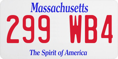 MA license plate 299WB4