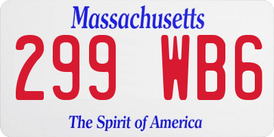 MA license plate 299WB6