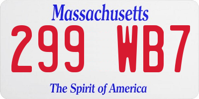 MA license plate 299WB7