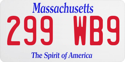 MA license plate 299WB9