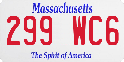 MA license plate 299WC6