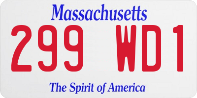 MA license plate 299WD1