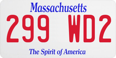 MA license plate 299WD2
