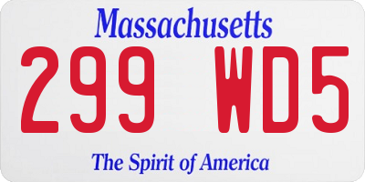 MA license plate 299WD5