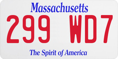 MA license plate 299WD7