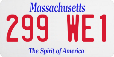 MA license plate 299WE1