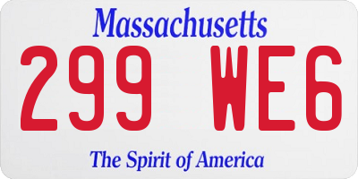 MA license plate 299WE6