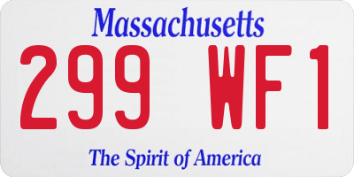 MA license plate 299WF1